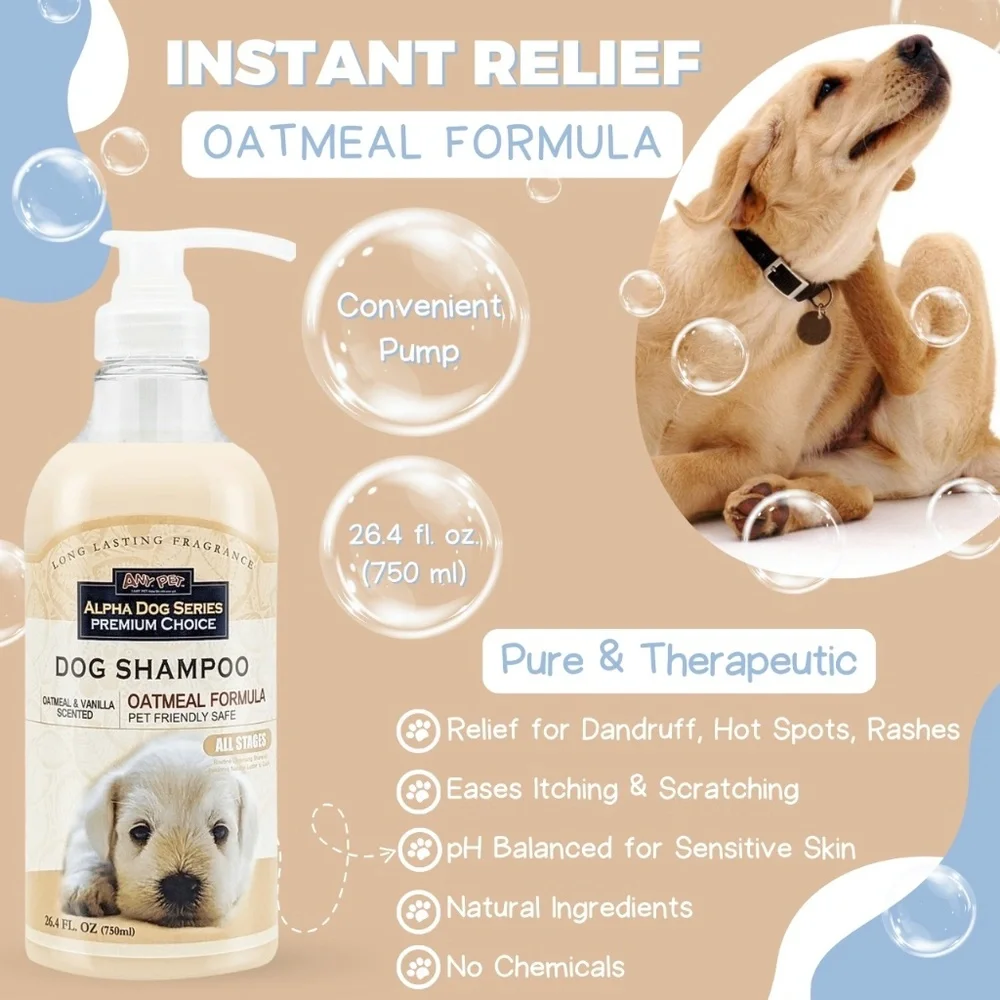 Alpha Dog Series Oatmeal Grooming Natural Dog Shampoo and Conditioner with Aloe